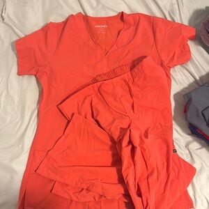 Jockey Bright Coral Scrub Set